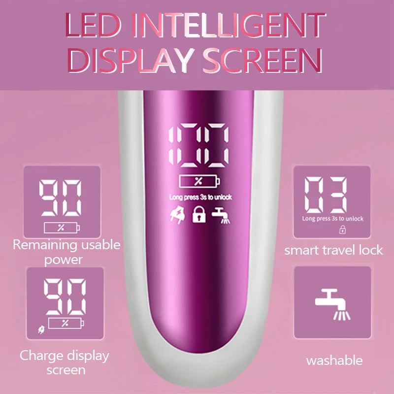 Épilateur Électrique 3-en-1 Rechargeable pour Femme – Rasoir Visage, Corps et Bikini avec Lime Anti-Callosités