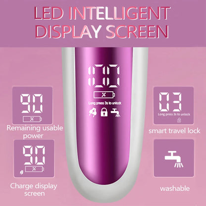 Épilateur Électrique 3-en-1 Rechargeable pour Femme – Rasoir Visage, Corps et Bikini avec Lime Anti-Callosités
