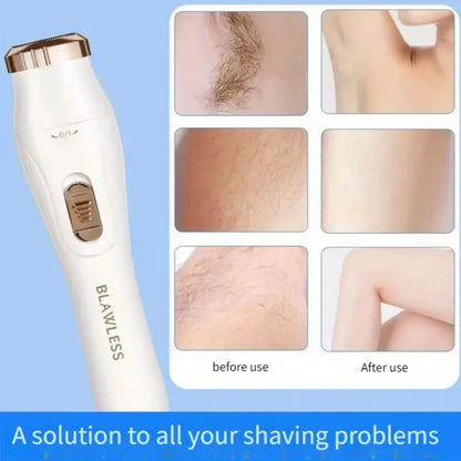 1pc Blissful 3-in-1 Electric Hair Removal Kit for Women - USB Rechargeable Facial Trimmer, Nose Hair Clipper, Full Body Epilator